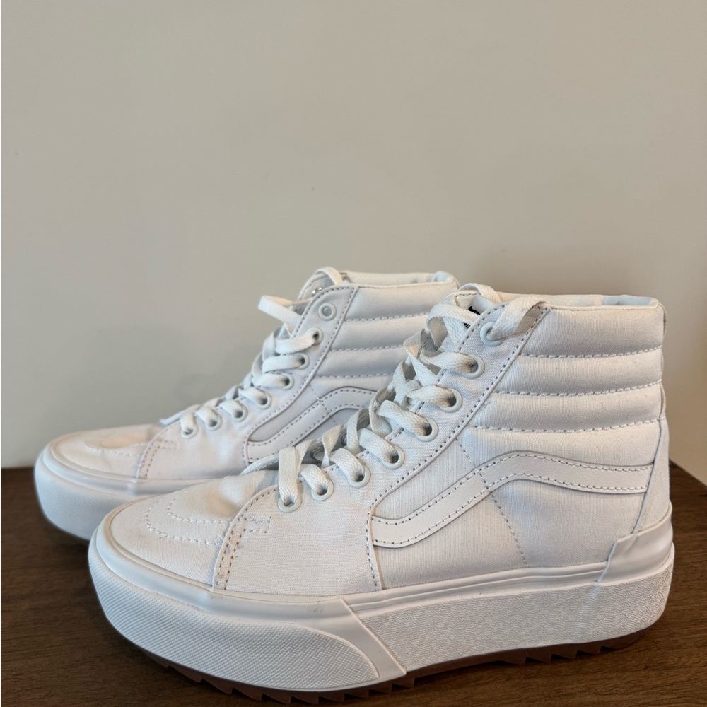 Vans Women's White Platform High-Top Sneakers